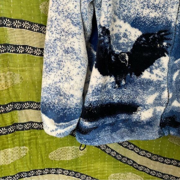 Rare Vintage OceanEast White/ Blue Eagle Fleece Jacket Size Medium - Picture 4 of 15